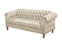 Ver imagem 4 de Kit 3 Peças com 1 Sofá 3 Lugares e 2 Poltronas Chesterfield Couro Sintético Retrô Dom Pedro Bege