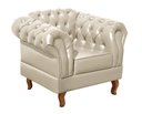 Ver imagem 5 de Kit 3 Peças com 1 Sofá 3 Lugares e 2 Poltronas Chesterfield Couro Sintético Retrô Dom Pedro Bege