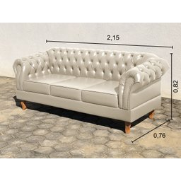 Conjunto Sofá Chesterfield 3 Lugares + 2 Poltronas Dom Pedro - 3