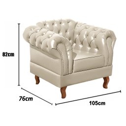 Conjunto Sofá Chesterfield 3 Lugares + 2 Poltronas Dom Pedro - 6