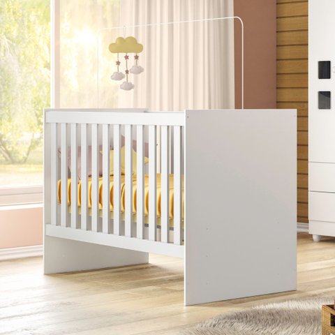 Berço 100% Mdf Life com Colchão Tigus Baby - Branco