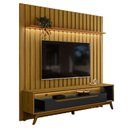 Ver imagem 2 de Rack com Painel para Tv até 70 Polegadas Tormalina 2 Portas 1 Prateleira Cedro/preto - Pnr Móveis