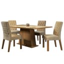 Ver imagem 2 de Conjunto Sala de Jantar Madesa Grazi Mesa Tampo de Vidro com 4 Cadeiras - Rustic/crema/imperial