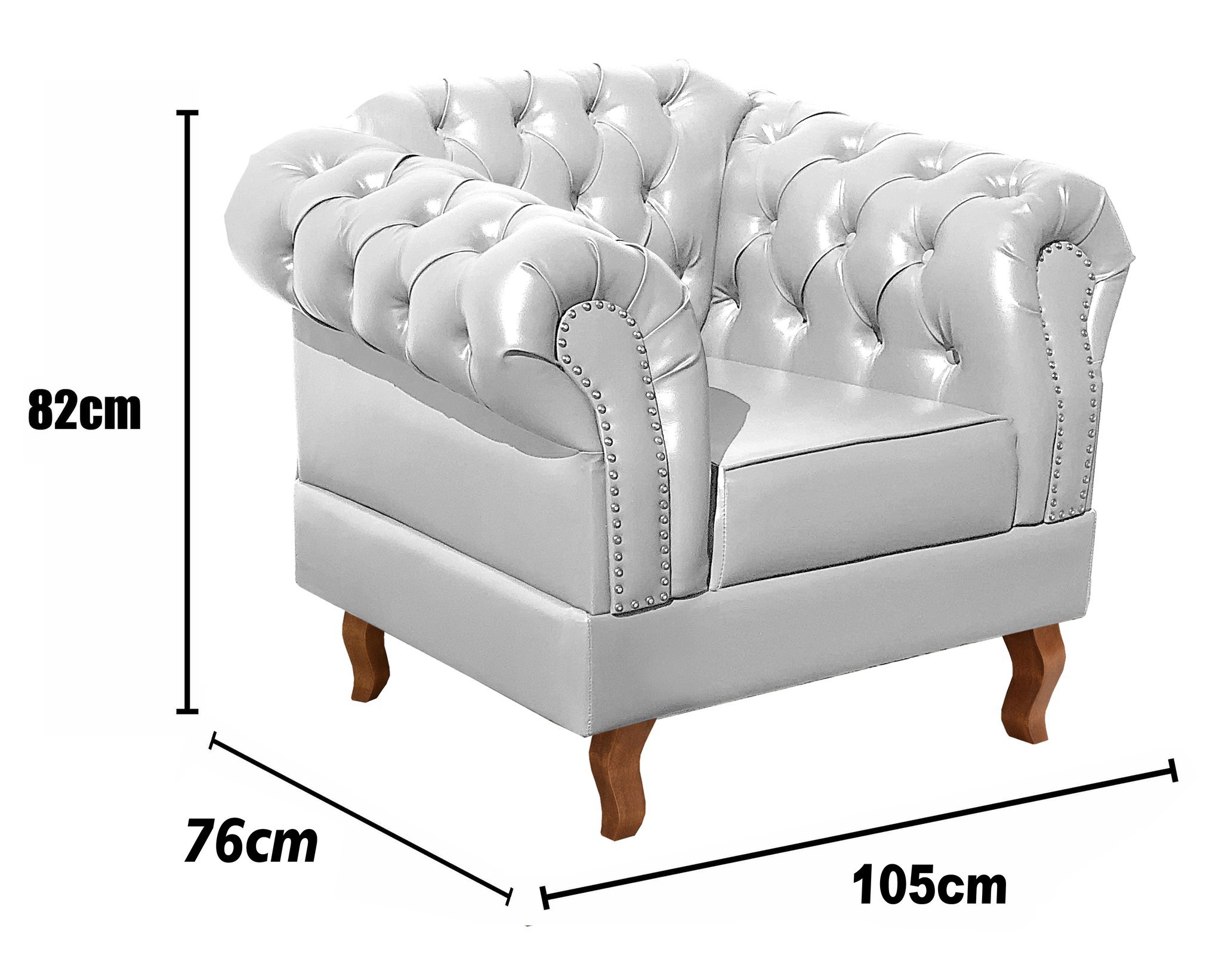 Conjunto Sofá Chesterfield 3 Lugares + 2 Poltronas Dom Pedro - 5