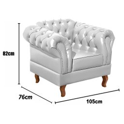 Conjunto Sofá Chesterfield 3 Lugares + 2 Poltronas Dom Pedro - 5