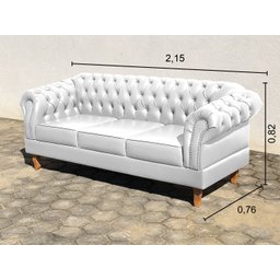 Conjunto Sofá Chesterfield 3 Lugares + 2 Poltronas Dom Pedro - 3