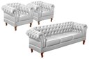 Ver imagem 1 de Conjunto Sofá Chesterfield 3 Lugares + 2 Poltronas Dom Pedro Branco