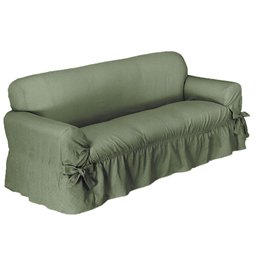 Capa De Sofá 3 Lugares Avulso Gorgurão Maquinetado: Verde Musgo - 1