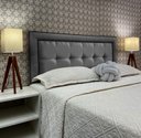 Ver imagem 1 de Cabeceira Queen Estofada Veneza 05 Diamond 2 Linho Cinza 160 X 120 Rbl