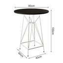 Ver imagem 2 de Jogo Mesa Bistrô Eames Preta 60Cm 2 Banquetas Vermelha Base Ferro Branco - Cor: Preto