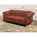 Ver imagem 3 de Conjunto Sofá Chesterfield 3 Lugares + 2 Poltronas Dom Pedro Marrom Caramelo