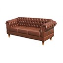 Ver imagem 2 de Conjunto Sofá Chesterfield 3 Lugares + 2 Poltronas Dom Pedro Marrom Caramelo