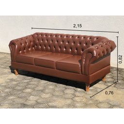 Conjunto Sofá Chesterfield 3 Lugares + 2 Poltronas Dom Pedro - 3