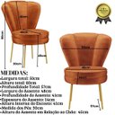 Ver imagem 3 de Cadeira para Recepção Moderna Sala de Espera Ergonômica Tecido Veludo Confortável Pés de Ferro