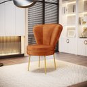 Ver imagem 1 de Cadeira para Recepção Moderna Sala de Espera Ergonômica Tecido Veludo Confortável Pés de Ferro