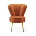 Ver imagem 5 de Cadeira para Recepção Moderna Sala de Espera Ergonômica Tecido Veludo Confortável Pés de Ferro