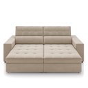 Ver imagem 6 de Sofá Decorativo Hugo 2 Lugares 208cm Reclinável e Retrátil Veludo Bege G45 - Gran Belo