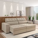 Ver imagem 2 de Sofá Decorativo Hugo 2 Lugares 208cm Reclinável e Retrátil Veludo Bege G45 - Gran Belo