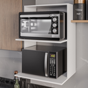Ver imagem 2 de Armário Suporte para Microondas e Forno Suspenso Cozinha Lauren Branco