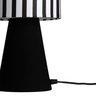 abajur elegance poptem tecido estampado preto e listras luminária mesa cúpula cabeceira quarto sala  - 3