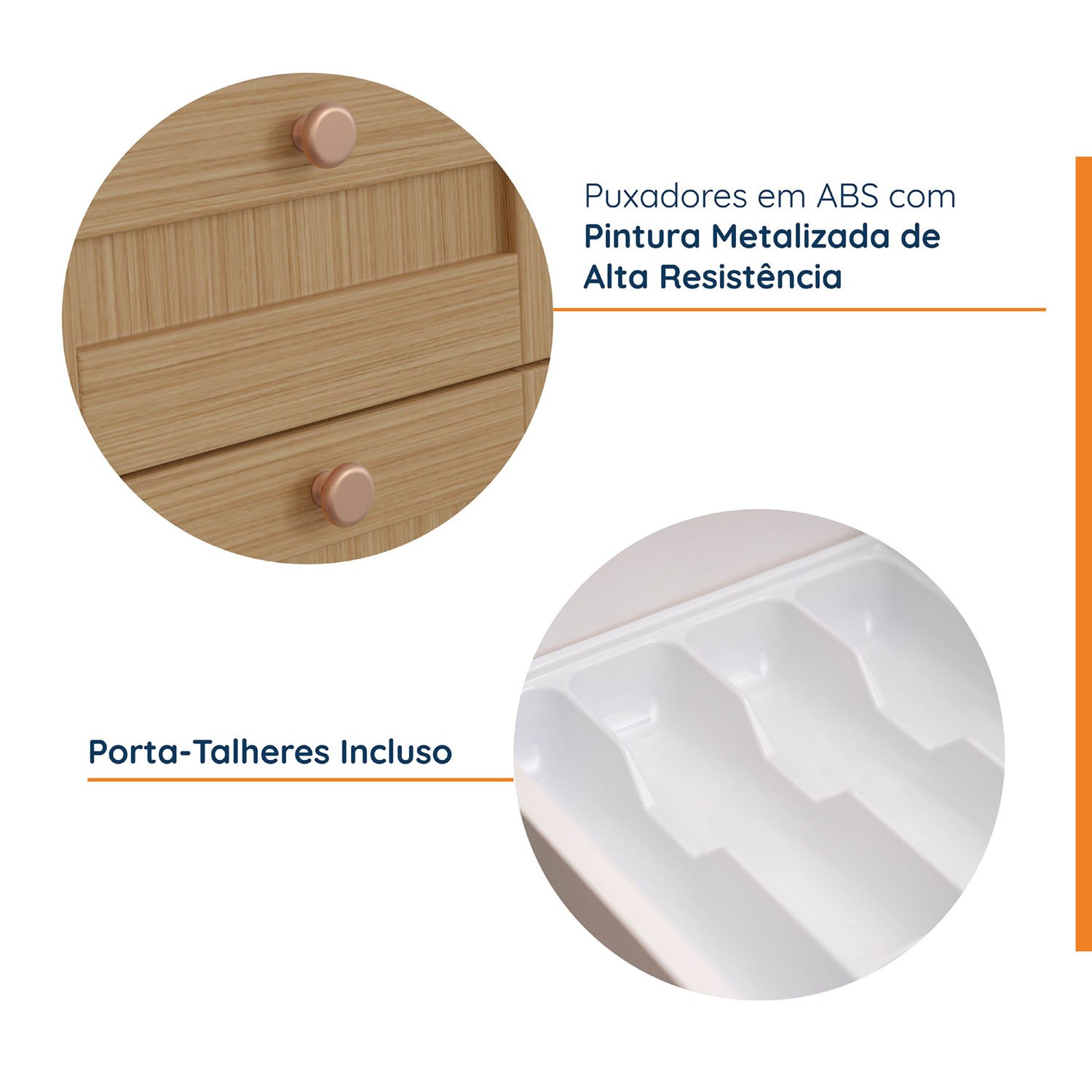 Cozinha Modulada 7 Peças com Tampo 1 Torre 3 Aéreos 3 Balcões Arizona Cabecasa Madeiramadeira - 6