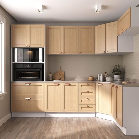 Cozinha Modulada 7 Peças com Tampo 1 Torre 3 Aéreos 3 Balcões Arizona CabeCasa MadeiraOriginals Marrom/Figueira
