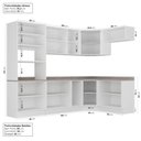 Ver imagem 3 de Cozinha Planejada 7 Peças com Tampo 1 Torre 3 Aéreos 3 Balcões Arizona CabeCasa MadeiraOriginals Marrom/Figueira