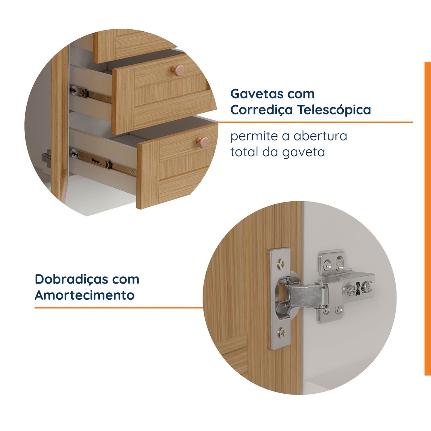 Cozinha Modulada 7 Peças com Tampo 1 Torre 3 Aéreos 3 Balcões Arizona Cabecasa Madeiramadeira - 5