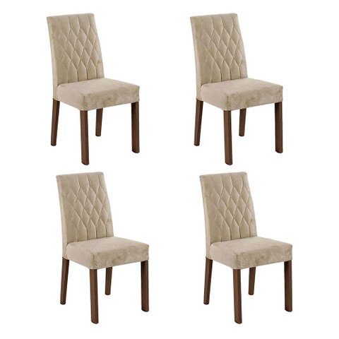 Kit 4 Cadeiras de Jantar 4256 Rustic/imperial Madesa