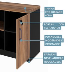 Armário para Escritório Multiuso Baixo com Chave 40mm - 5