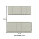Ver imagem 4 de Cozinha Compacta Fineze 6 Portas 6 Gavetas com Tampo 100% MDF Areia Hp - Henn