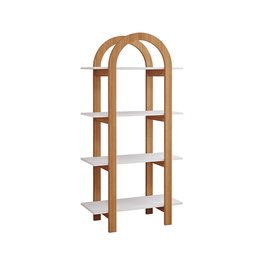 Estante Cupcake Moderno Curvo Premium Livreiro Prateleiras Design Cor Acetinado/nature - 1
