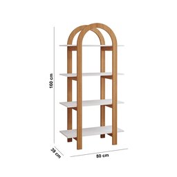 Estante Cupcake Moderno Curvo Premium Livreiro Prateleiras Design Cor Acetinado/nature - 4