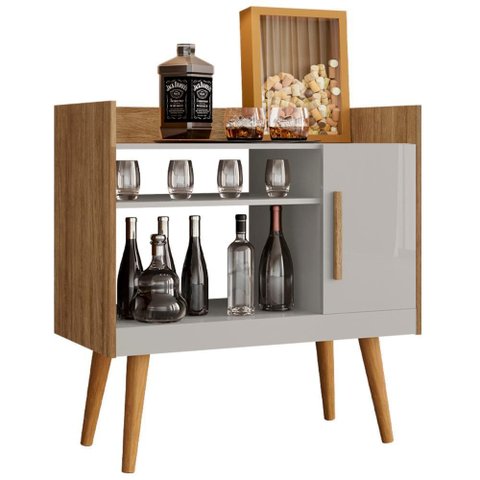 Aparador Bar Cafe 1 Porta Cafe 71 Cm Naturalle Off White Bechara