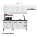 Ver imagem 4 de Cozinha Completa Atenas 10 Portas 3 Gavetas Kaiki Móveis - Branco
