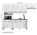 Ver imagem 4 de Cozinha Completa Atenas 10 Portas 3 Gavetas Kaiki Móveis - Branco