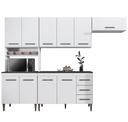 Ver imagem 2 de Cozinha Completa Atenas 10 Portas 3 Gavetas Kaiki Móveis - Branco