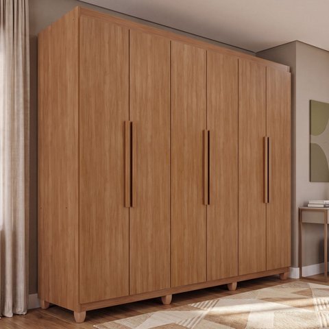 Guarda-Roupa Casal 6 Portas 4 Gavetas com Pés Mônaco