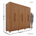 Ver imagem 3 de Guarda-Roupa Casal 6 Portas 4 Gavetas com Pés Mônaco