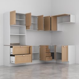 Cozinha Modulada 7 Peças sem Tampo 1 Torre 3 Aéreos 3 Balcões Arizona CabeCasa MadeiraOriginals - 9