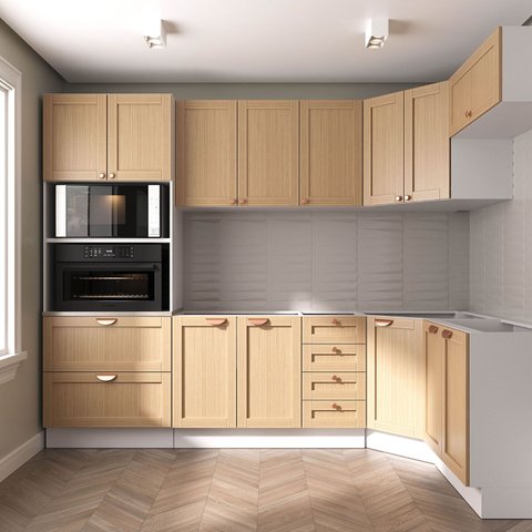 Cozinha Modulada 7 Peças sem Tampo 1 Torre 3 Aéreos 3 Balcões Arizona CabeCasa MadeiraOriginals Marrom/Figueira