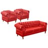 Conjunto Sofá Chesterfield 3 Lugares + 2 Poltronas Dom Pedro - 1