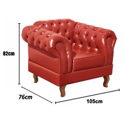 Conjunto Sofá Chesterfield 3 Lugares + 2 Poltronas Dom Pedro - 5