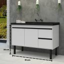 Ver imagem 6 de Gabinete de Cozinha Armário 2 Gavetas e 2 Portas 100% MDF:Branco