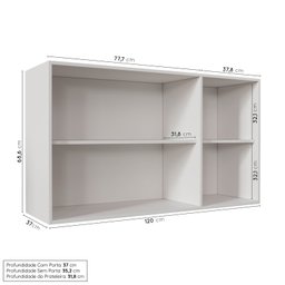 Cozinha Modulada 7 Peças com Tampo 1 Torre 3 Aéreos 3 Balcões Arizona Cabecasa Madeiramadeira - 10