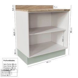 Cozinha Modulada 7 Peças com Tampo 1 Torre 3 Aéreos 3 Balcões Arizona Cabecasa Madeiramadeira - 13
