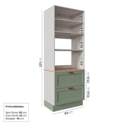 Cozinha Modulada 7 Peças com Tampo 1 Torre 3 Aéreos 3 Balcões Arizona Cabecasa Madeiramadeira - 8