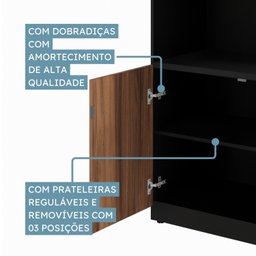 Armário para Escritório Multiuso Aberto Alto com Chave - 5