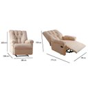 Ver imagem 4 de Poltrona do Papai Reclinável Atlanta Pietra Zero Wall c/ Giro e Balanço Courano Bege - Probel