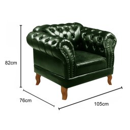 Conjunto Sofá Chesterfield 3 Lugares + 2 Poltronas Dom Pedro - 6